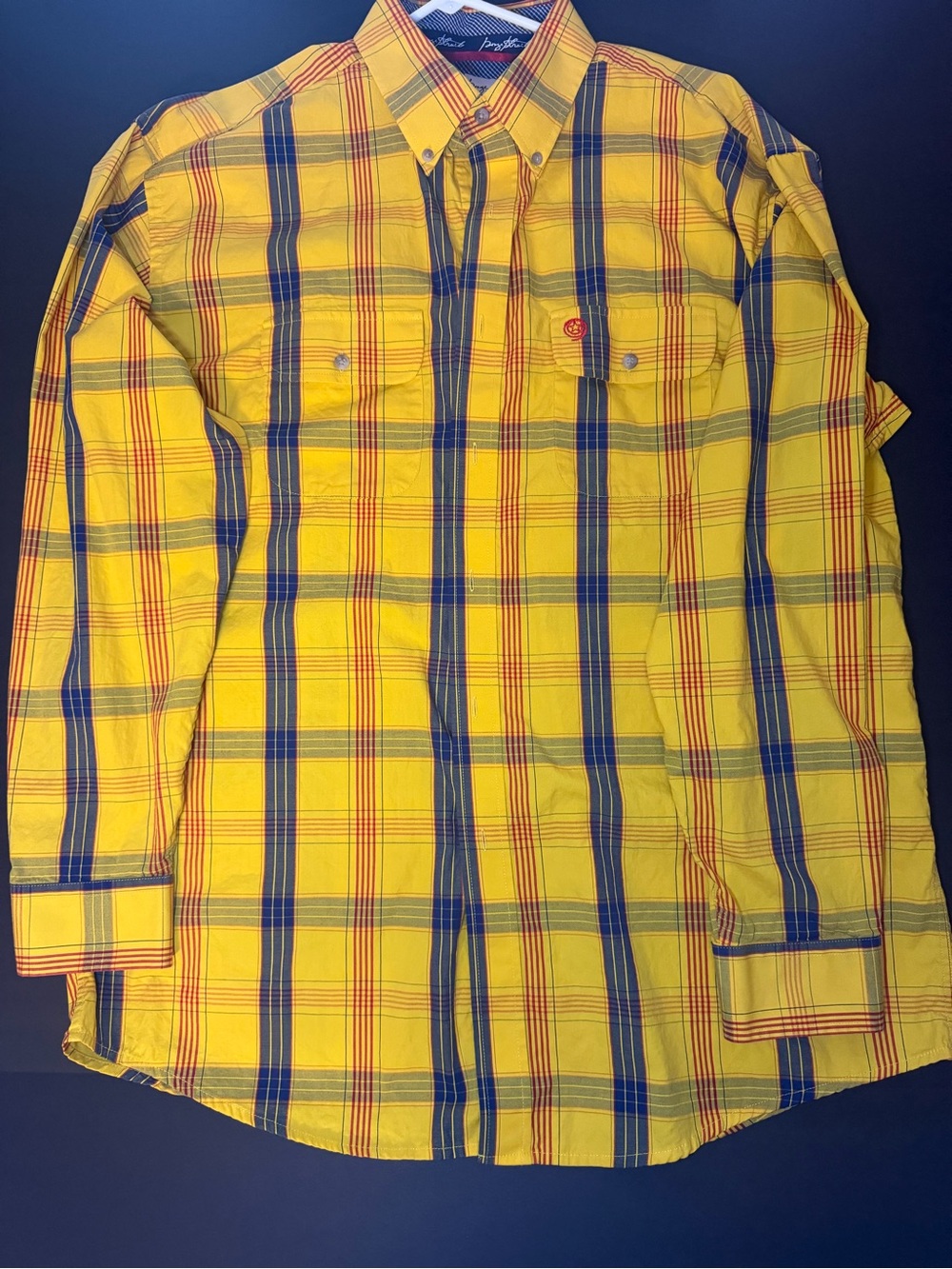 Wrangler George Strait Cowboy Cut Yellow Plaid Western Shirt XL